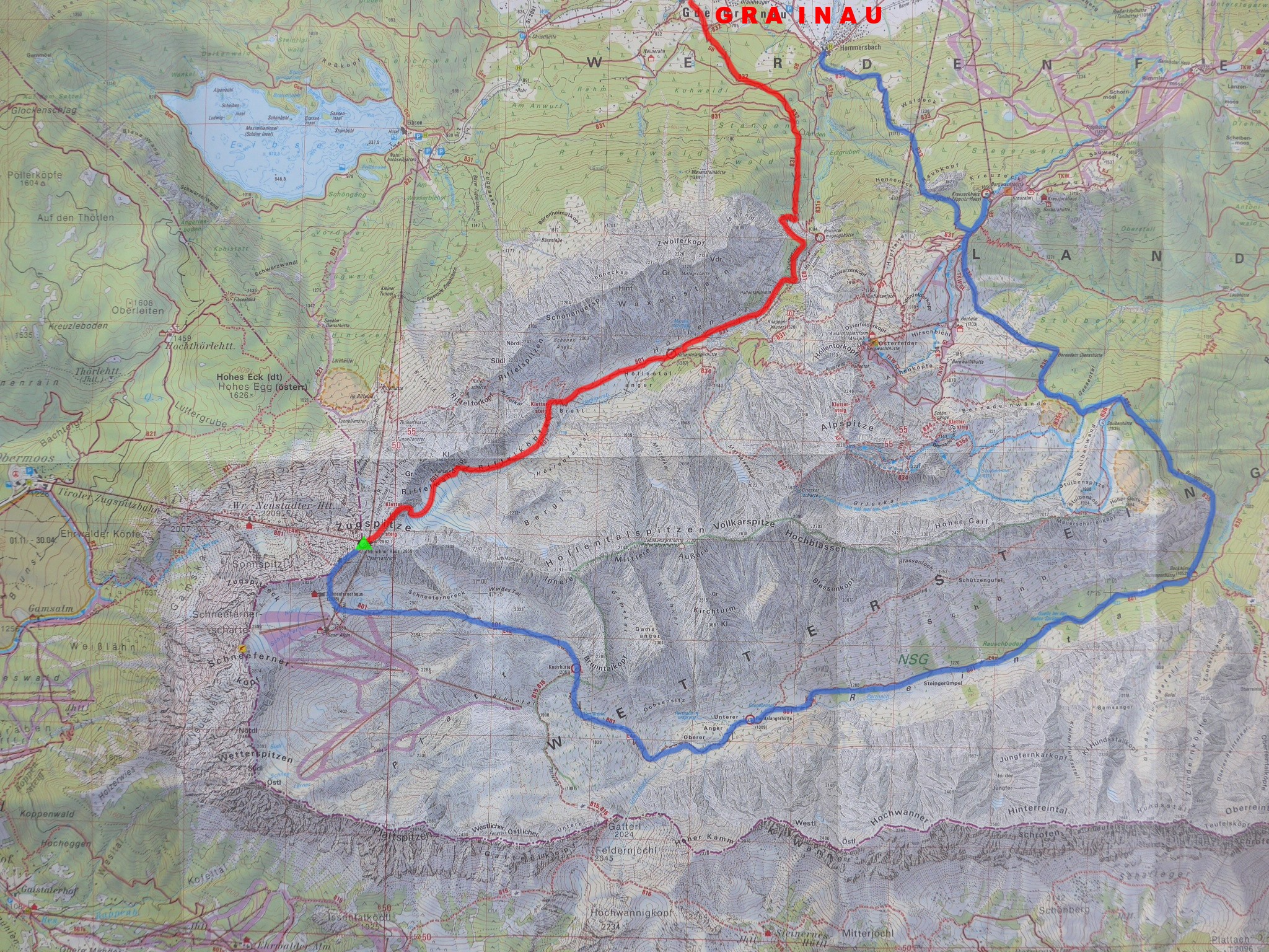 mapa Zugspitze_25k